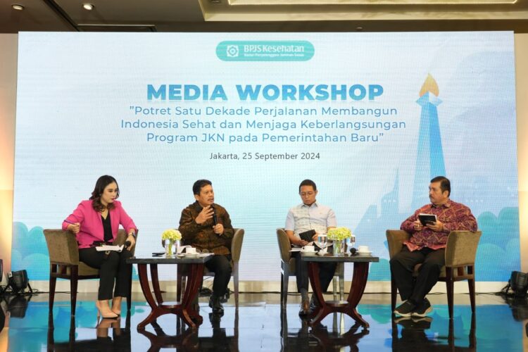 PROGRAM JKN—Media workshop bertajuk “Potret Satu Dekade Perjalanan Membangun Indonesia Sehat dan Menjaga Keberlangsungan Program JKN pada Pemerintahan Baru”, Rabu (25/9).