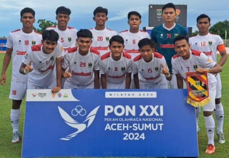 CABOR SEPAK BOLA— Tim Sepak Bola PON Sumbar yang berlaga di ajang PON XXI Aceh-Sumut 2024.
