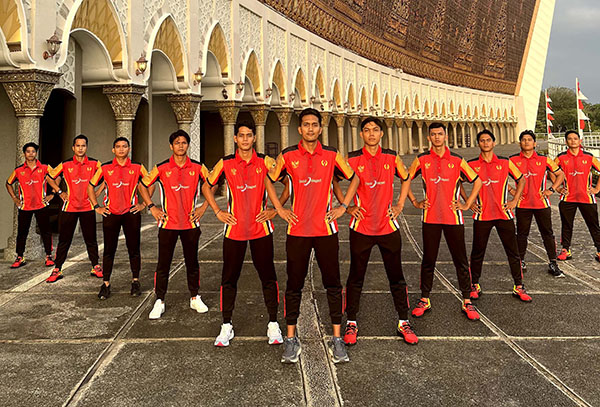 TIM SEPAK TAKRAW— Tim Sepak Takraw Sumbar yang berlaga di ajang PON XXI Aceh-Sumut 2024.