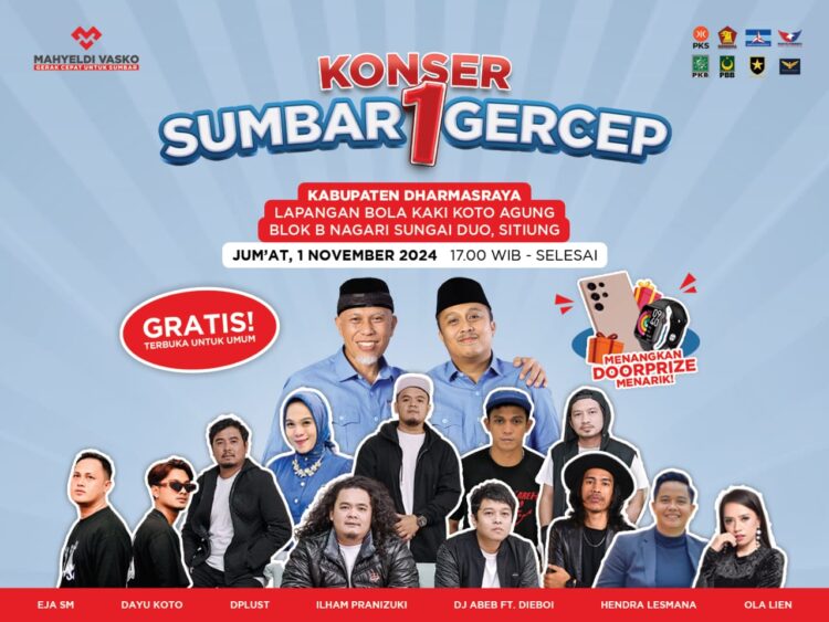Besok, Konser Sumbar Gercep Mahyeldi-Vasko Siap Guncang Dharmasraya 1 0654d604 3ad3 48d8 8f17 c5d03ddd817c