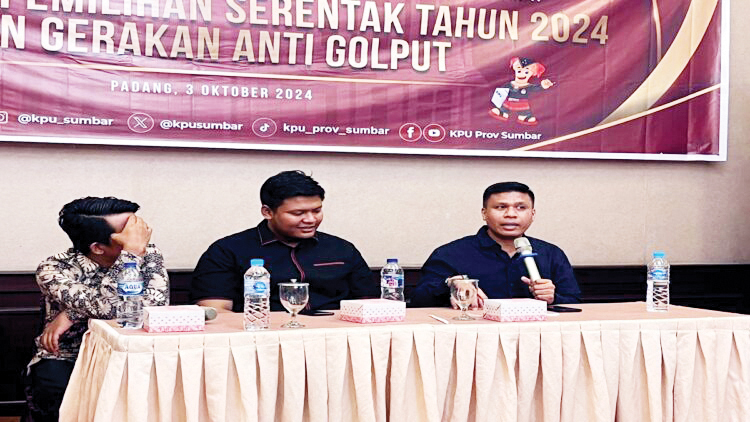 Pilkada 2024, KPU Sumbar Dorong Partisipasi Aktif Pemilih Pemula 1 KOMISIONER KPU— Ketua Divisi Sosialisasi, Pendidikan Pemilih, Partisipasi Hubungan Masyarakat dan SDM Komisi Pemilihan Umum (KPU) Provinsi Sumatra Barat, Jons Manedi.