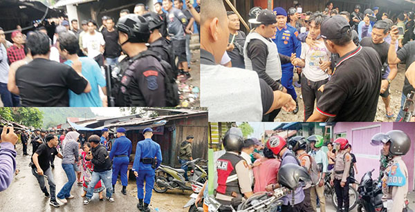 Kampung Narkoba Pasar Gaung Digerebek Ratusan Polisi, Petugas Dilempari Batu, 7 Orang Diamankan, Bong Berserakan, Sabu hingga Sajam Disita 1 PENGGEREBEKAN— Ratusan Polisi yang dipimpin Dirresnarkoba Polda Sumbar Kombes Pol Nicko A Setiawan melakukan penggerebekan di Pasar Gaung yang diduga sebagai kampung narkoba. Berbagai barang bukti berhasil disita dan tujuh orang diamankan.