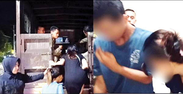 Razia Penginapan dan Kafe Karaoke, 3 Pria dan 2 Wanita dalam Satu Kamar Diamankan 1 BELASAN WANITA DIAMANKAN— Belasan wanita dan juga sejumlah minuman beralkhohol diamankan petugas Satpol PP Kota Padang saat melakukan pengawasan dan penertiban di penginapan, kafe karaoke dan di kawasan Batang Arau, Kecamatan Padang Selatan, Minggu (3/11) dinihari WIB.