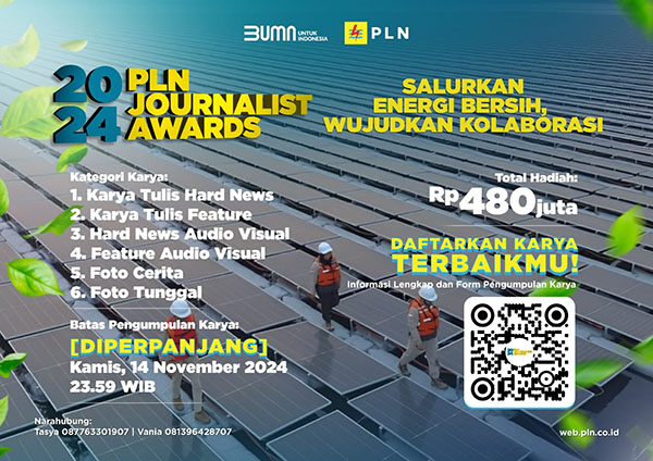 Hingga 14 November 2024, Waktu Pendaftaran PLN Journalist Award 2024 Diperpanjang 1 6c6d17c5 d6f6 43b9 b5c6 4e3d9dffe9d1