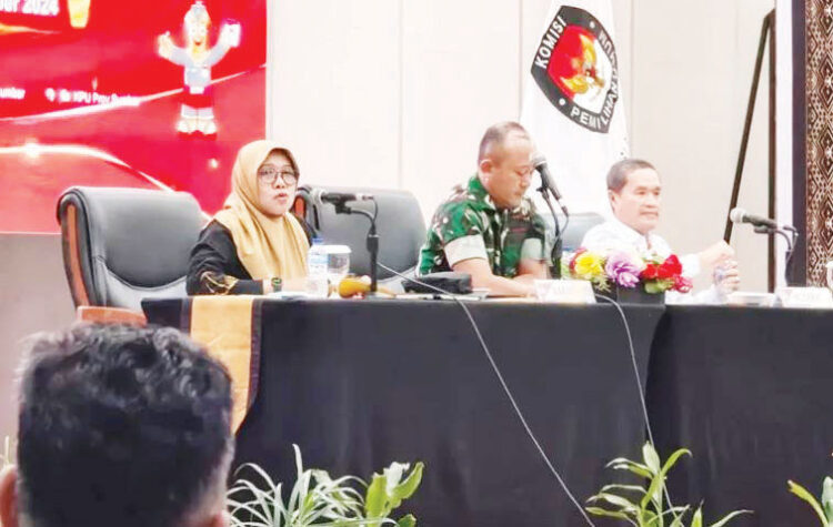 BINDA Sumbar Petakan Kerawanan Pilkada 2024, Kasus Netralitas ASN Mendominasi 1 RAPAT KOORDINASI— Rapat Koordinasi (Rakor) Tata Kelola Logistik Pilkada yang diselenggarakan oleh Komisi Pemilihan Umum (KPU) Sumbar di Hotel Truntum, Padang.