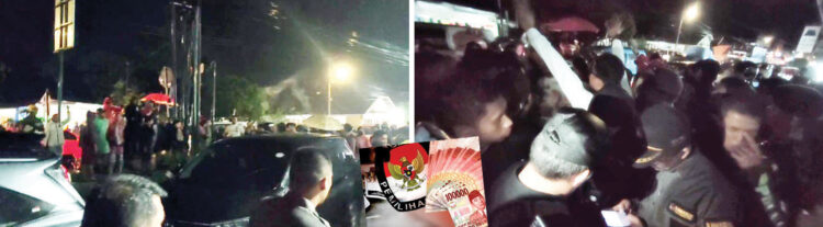 TANGKAPAN LAYAR— Penggerebekan terhadap dugaan praktik politik uang oleh timses salah satu paslon Pilkada Bukittinggi 2024, yang berlangsung pada malam menjelang hari pemilihan, Selasa (26/11).