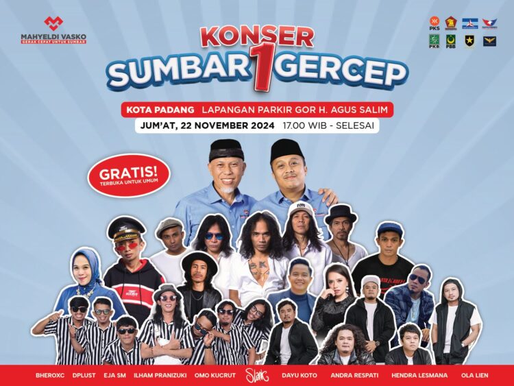 Konser Sumbar 1 Gercep Mahyeldi-Vasko di Padang, Sejumlah Artis Siap Hibur Masyarakat 1 cdc31c06 450a 4391 8cfb 5909cd83adb0