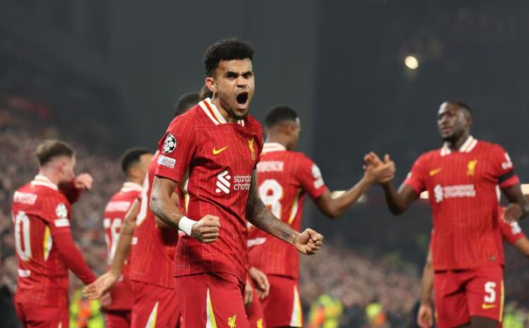 MENANG— The Reds menggilas jawara Liga Jerman, Bayer Leverkusen empat gol tanpa balas, dalam pertandingan ke-empat phase league, Liga Champions, Rabu (6/11).
