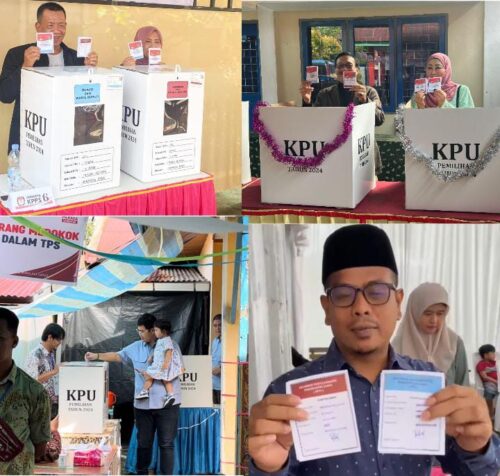 Dua Paslon Bupati dan Wakil Bupati Pessel Gunakan Hak Suara di TPS Berbeda 1 v e1732697346596