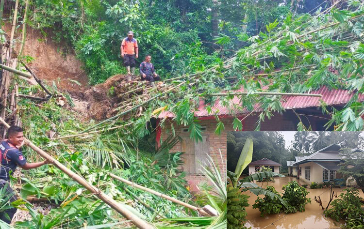 Hujan Deras di Sumbar, Longsor Rusak Rumah, Banjir Rendam Lima Kecamatan 1 BENCANA HIDROMETEOROLOGI— Hujan dengan intensitas tinggi mengguyur sebagian wilayah di Sumatera Barat (Sumbar) sejak Minggu (1/12) malam hingga Senin (2/12) pagi mengakibatkan sejumlah bencana hidrometeorologi.