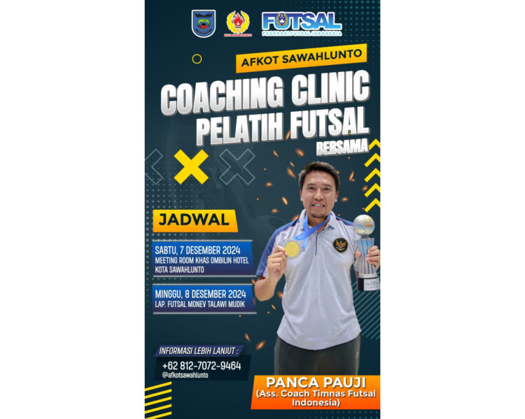 AFKOT Sawahlunto Gelar Coaching Clinic, Hadirkan Pemateri Asisten Pelatih Timnas Futsal 1 Coaching clinic Afkot Sawahlunto dengan pemateri Asisten pelatih timnas Futsal Indonesia