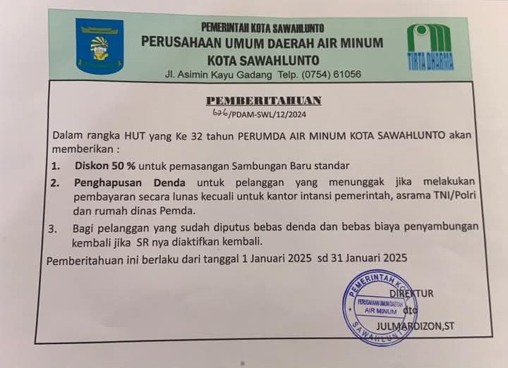 PDAM Berikan Kemudahan bagi Pelanggan