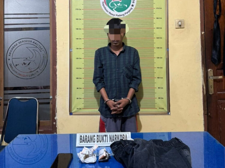 Pengedar Ganja Diciduk di Pinggir Rel Kereta Api, 2 Paket Disita Polisi 1 GANJA— Pelaku MI (22) yang diduga sebagai pengedar ganja ditangkap jajaran Satresnarkoba Polres Padangpanjang.