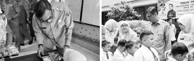 Pj Sekda Tinjau Uji Coba Makan Gratis di SD Negeri 11 Pondok Batu 1 TINJAU—Penjabat Sekretaris Daerah Kota Sawahlunto Ezeddin Zain, saat meninjau pelaksanaan uji coba makan bergizi gratis untuk murid SD di Kota Sawahlunto, yakni di SD Negeri 11 Pondok Batu Kecamatan Lembah Segar, pada Selasa (3/12).