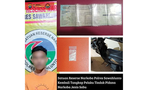 Pemuda asal Padang Jual Sabu di Sawahlunto 1 JUAL SABU— Pelaku JW ditangkap jajaran Satreskrim Polres Sawahlunto dengan barang bukti satu paket sabu.