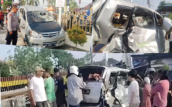 Avanza Ringsek Tertabrak KA, Sopir dan 2 Penumpang Luka-luka 1 KECELAKAAN— Kondisi mobil Avanza ringsek usai tertabrak KA Minangkabau Ekspres. Sedangkan sopir dan dua penumpang dibawa
ke Puskesmas karena mengalami luka-luka.