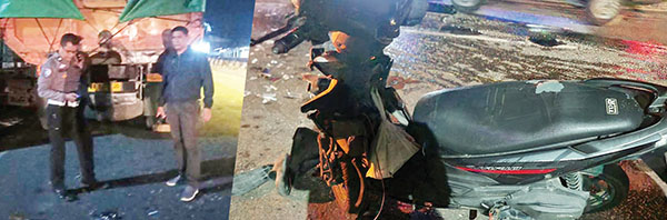 Pemotor Bonceng 4 Tabrak Truk Parkir di Kota Padang, Ngeri! Satu Tewas, Tiga Luka Parah 1 KECELAKAAN— Polisi melakukan olah TKP kecelakaan yang melibatkan sepeda motor bonceng empat dengan truk parkir di Kelurahan Indarung, Kecamatan Lubuk Kilangan, Kota Padang.