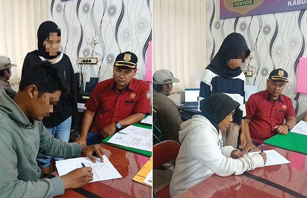 JADI PSK— Dua remaja yang diamankan Satpol PP Tanahdatar dikirim 
ke Panti Andam Dewi untuk pembinaan.