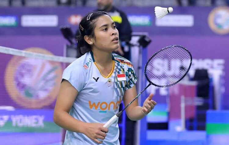 PEBULU TANGKIS— Gregoria Mariska Tunjung pemain tunggal putri Indonesia.