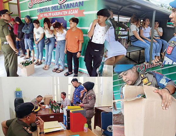 Cafe Menyediakan Perempuan Malam dan Miras Digerebek Satpol PP, 4 Wanita Diamankan 1 CAFE DIGEREBEK— Tim gabungan dari Satuan Polisi Pamong Praja bersama jajaran Polres Agam melakukan penggerebekan di salah satu caffe di Hilir Pasar Lamo Lubukbasung, Nagari Lubukbasung, Senin, (17/2).