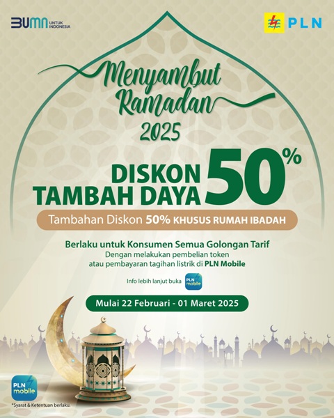 Promo Ramadan dari PLN, Diskon Tambah Daya 50% + 50%, Begini Penjelasannya! 1 4812c5e8 e494 4333 a881 ec5cb5ff4547 1