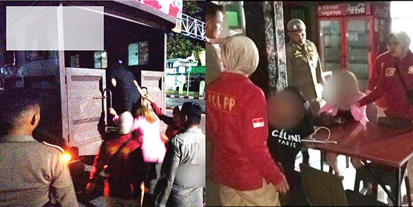 Nekat Buka Selama Malam Ramadhan, 2 Wanita Pemandu Karaoke Kafe Diciduk Satpol PP 1 PENERTIBAN KAFE— Personel Satpol PP menertibkan dua kafe karaoke yang masih buka di bulan Ramadhan, di kawasan Padang Barat, Selasa (11/3) dinihari WIB. Dua wanita pemandu lagu ikut diamankan dalam penertiban tersebut.