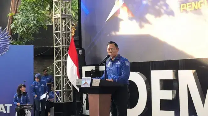 UMUMKAN— Ketua Umum Partai Demokrat, Agus Harimurti Yudhoyono (AHY) saat mengumumkan struktur baru kepengurusan Partai Demokrat.