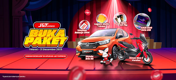 Hadiah Eksklusif di Aplikasi, J&T Express Ajak Pelanggan Ikut Buka Paket 1 PROGRAM APRESIASI— J&T Express sebagai perusahaan logistik berskala global kembali menghadirkan program apresiasi “Buka Paket” bagi pelanggan mulai 1 Maret hingga 31 Desember 2025.