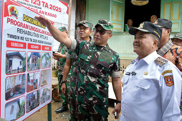 Tinjau Progres TMMD/N Ke 123, Kasdam I/BB: Berikan Manfaat Besar Bagi Masyarakat 1 TINJAU LOKASI TMMD— Kasdam/I Bukit Barisan Brigjen TNI Arif Hartanto, meninjau lokasi TMMD/N ke 123, di Nagari Balingka, Kecamatan IV Koto, Kabupaten Agam, Jumat (14/3).