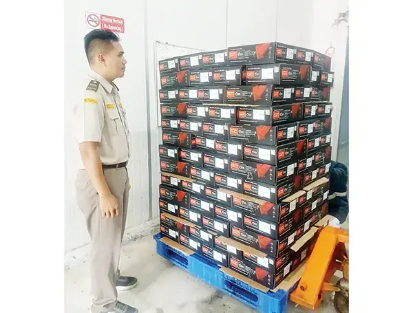 Via Pelabuhan Teluk Bayur, Sumbar kembali Ekspor 19.976 Ton Ikan Tuna ke Amerika 1 EKSPOR IKAN TUNA— Provinsi Sumatera Barat melalui PT. Dempo Andalas Samudera berhasil melakukan ekspor ikan tuna sebanyak 19.976 kilogram atau setara dengan hampir 20 ton ke Amerika Serikat.