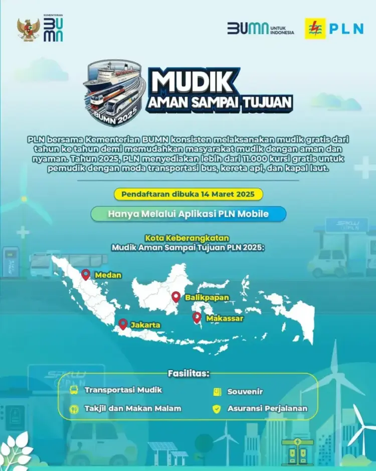 Mudik Gratis PLN Bersama BUMN Dibuka, Begini Cara Daftarnya di Aplikasi PLN Mobile! 1 ac7bc6ca e9e4 4088 a3a0 0a6b6a94f208