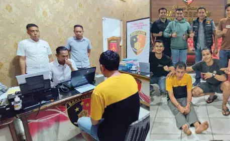 PERAMPOK SADIS— 
Pelaku RA (47) yang menjadi otak dari perampokan 
dan pembunuhan 
pedagang emas keliling di Limapuluh Kota, 
ditangkap di Riau.