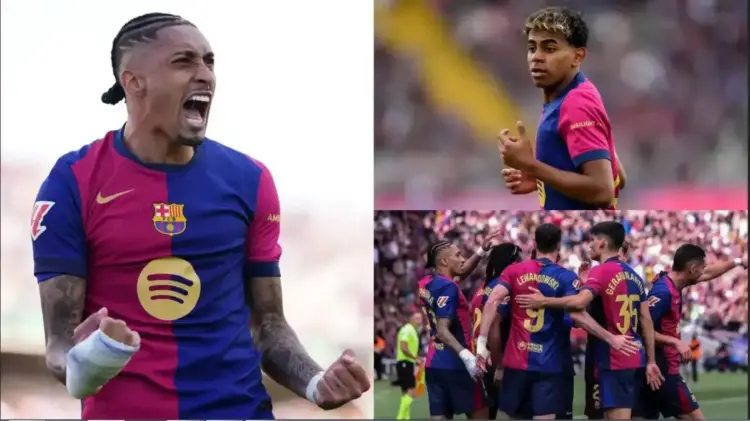 Barcelona 4 vs 3 Barcelona, Remontada itu Milik El Barca! 1 kemenangan dramatis— Saat menjamu Celta Vigo pada laga pekan ke-32 La Liga, Barcelona sempat tertinggal 1-3 untuk kemudian meraih kemenangan dengan skor 4-3, di Stadion Olimpic LluĂs Companys, Sabtu (19/4) malam WIB.