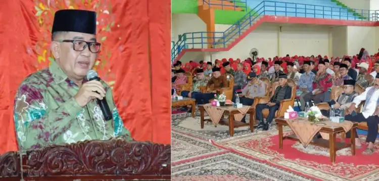 Halal Bi Halal Pasukuan Koto Di Lubuk Basung, Pemerintah Dorong Sinergi Membangun Agam Madani 1 HALAL BI HALAL— Bupati Agam, diwakili Asisten I Setda Agam, Rahman SIp,
hadiri Halal bi Halal Pasukuan Koto Kenagarian Lubuk Basung, di GOR Rang Agam,
Padang Baru, Lubuk Basung, Sabtu (26/4).