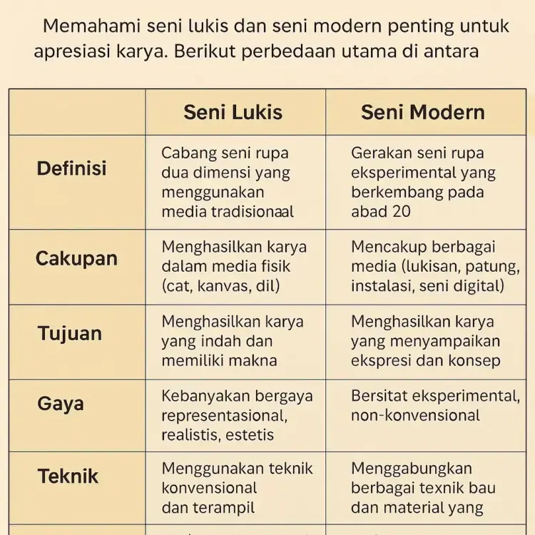 perbedaan seni lukis dan seni modern