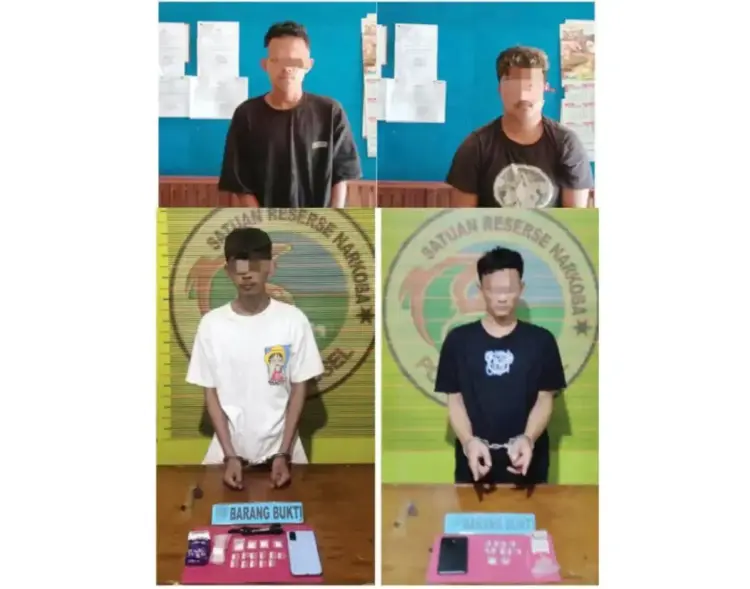 Sehari, 4 Pengedar Sabu Digulung, Statusnya Pelajar dan Mahasiswa 1 PENGEDAR— Empat pelaku yang terlibat peredaran sabu diamankan jajaran Satresnarkoba Polres Pessel.