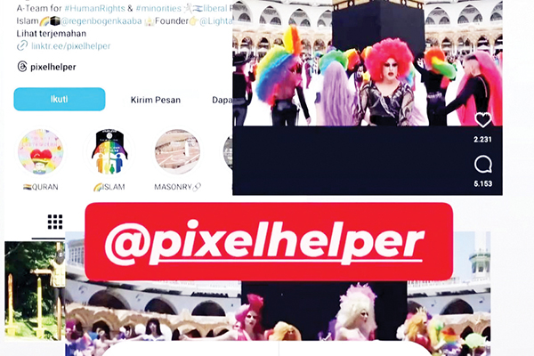 Heboh Video Ka’bah Dikelilingi Simbol LGBT, Warganet Serukan Report Akun Pixel HELPER 1 TANGKAPAN LAYAR— Akun Instagram @pixelhelper yang sedang menjadi sorotan karena kontroversi video simbol LGBT di Ka’bah.