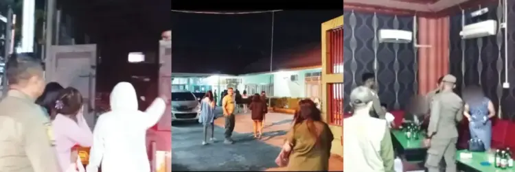 Beroperasi hingga Pukul 02.40 Dinihari WIB, Satpol PP Razia Kafe Karaoke, 14 Wanita Diamankan 1 BELASAN WANITA DIAMANKAN— Petugas Satpol PP Kota Padang melakukan razia di sejumlah lokasi kafe dan karaoke, Jumat (2/5) dinihari WIB. Sebanyak 14 wanita diamankan dalam penertiban itu.