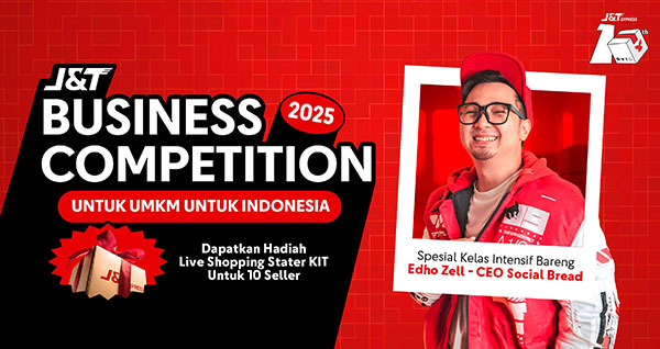 Kompetisi Bisnis dari J&T Express, 10 UMKM Bisa Dapat Set Alat Live Shopping dan Dimentorin Edho Zell 1 kompetisi bisnis -J&T Express kembali menggelar kompetisi bisnis untuk UMKM di seluruh Indonesia hingga 25 Juni.