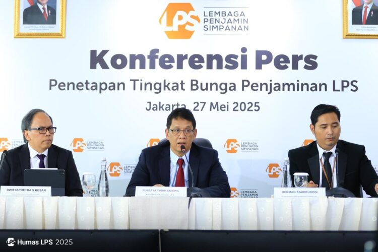 Jaga Stabilitas Keuangan dan Perbankan, LPS Sesuaikan Tingkat Bunga Penjaminan 1 KONFRENSI PERS-Ketua Dewan Komisioner LPS Purbaya Yudhi Sadewa saat konfrensi pers terkait penyesuaian Tingkat Bunga Penjaminan (TBP) untuk periode reguler Mei 2025.