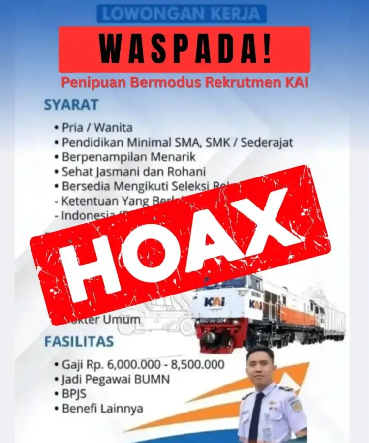 KAI Divre II Sumbar Imbau Masyarakat Waspada Penipuan Berkedok Rekrutmen 1 c3a85cae 6608 413b a760 c8ed589871c9