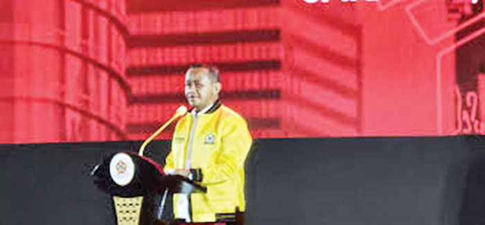 Targetkan Kursi Golkar Naik pada 2029, Bahlil: Jika Tidak Mundur! 1 SAMPAIKAN SAMBUTAN— Ketua Umum Partai Golkar, Bahlil Lahadalia saat menyampaikan sambutan dalam acara Munas XII SOKSI.