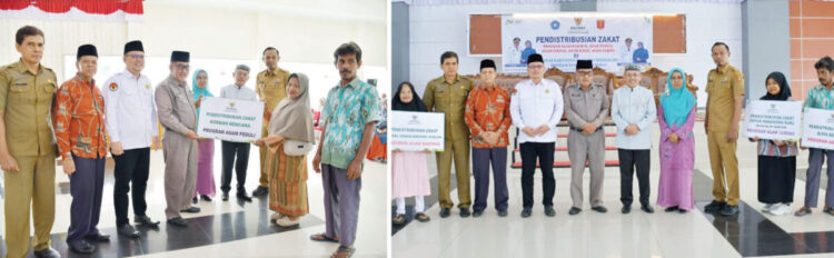 Disalurkan Melalui 4 Program, 95 Mustahik Terima Rp206,35 Juta Dana Baznaz Agam 1 TERIMA DANA ZAKAT— Asisten I Setdakab Agam, Rahman menyerahkan dana zakat Baznas kepada 95 mstahik, di Balairung Rumah Dinas Bupati Agam, Senin (16/6).