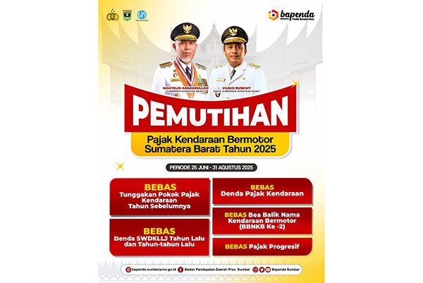 Berlaku Mulai 25 Juni hingga 31 Agustus 2025, Pemprov Sumbar Berlakukan Pemutihan Pajak Kendaraan 1 Program Pemutihan Pajak
