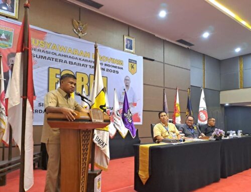 Didukung Andre Rosiade, Khairuddin Simanjuntak Terpilih Aklamasi Ketua Umum Forki Sumbar 1 TERPILIH— Khairuddin Simanjuntak terpilih sebagai Ketua Umum Federasi Olahraga Karate-Do Indonesia (FORKI) Sumbar.