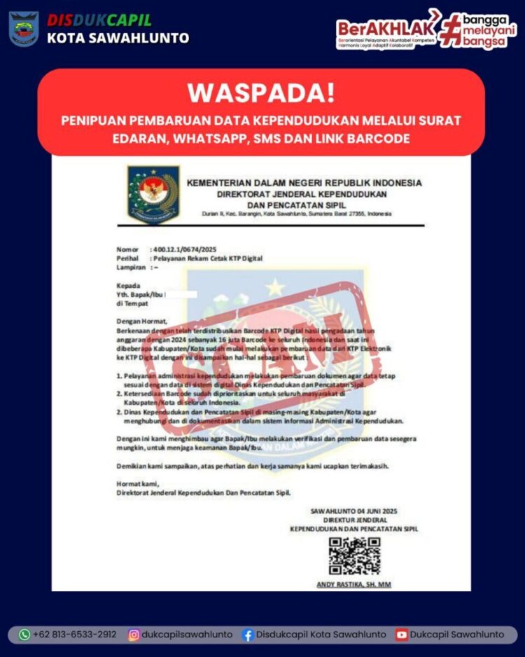 Waspadai Penipuan Berkedok Aktivasi Identitas Kependudukan Digital (IKD) 1 Waspadai Penipuan Berkedok Aktivasi Identitas Kependudukan Digital IKD