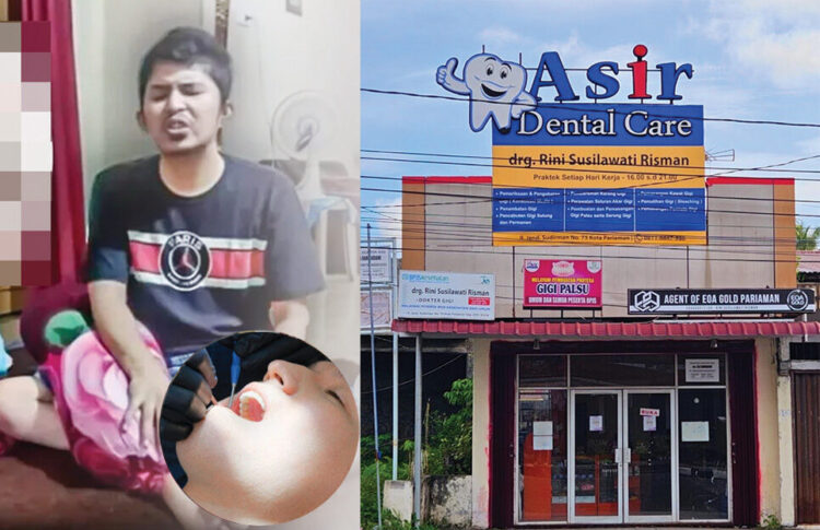 KLINIK— Hengki Saputra melakukan pencabutan gigi di ASIR Dental Care, Kota Pariaman.