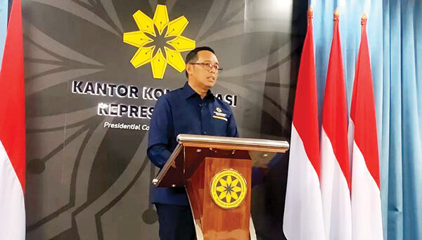 Jelang Perayaan HUT ke-80 RI, Presiden Prabowo Akan Luncurkan 3 Program Prioritas Nasional 1 KONFERENSI PERS— Kepala Kantor Komunikasi Kepresidenan, Hasan Nasbi, saat menggelar konferensi pers di kantornya, Jakarta Pusat.