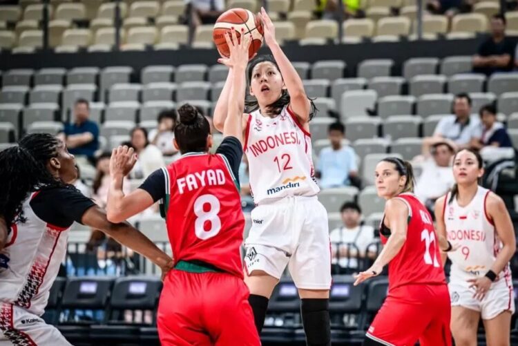 TELAN KEKALAHAN— Timnas Basket Putri Indonesia menelan kekalahan dari Lebanon di pertandingan perebutan peringkat klasifikasi akhir 7-8 FIBA Women Asia Cup 2025 Division A.
