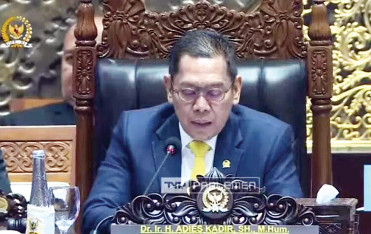 Terkait Perubahan Rencana Induk Pembangunan, Otorita IKN Bersurat ke DPR 1 RAPAT PARIPURNA— Wakil Ketua DPR RI, Adies Kadir saat memimpin Rapat Paripurna ke-25 Masa Persidangan IV Tahun Sidang 2024-2025 yang digelar di Kompleks Parlemen, Senayan, Jakarta, Kamis (24/7).